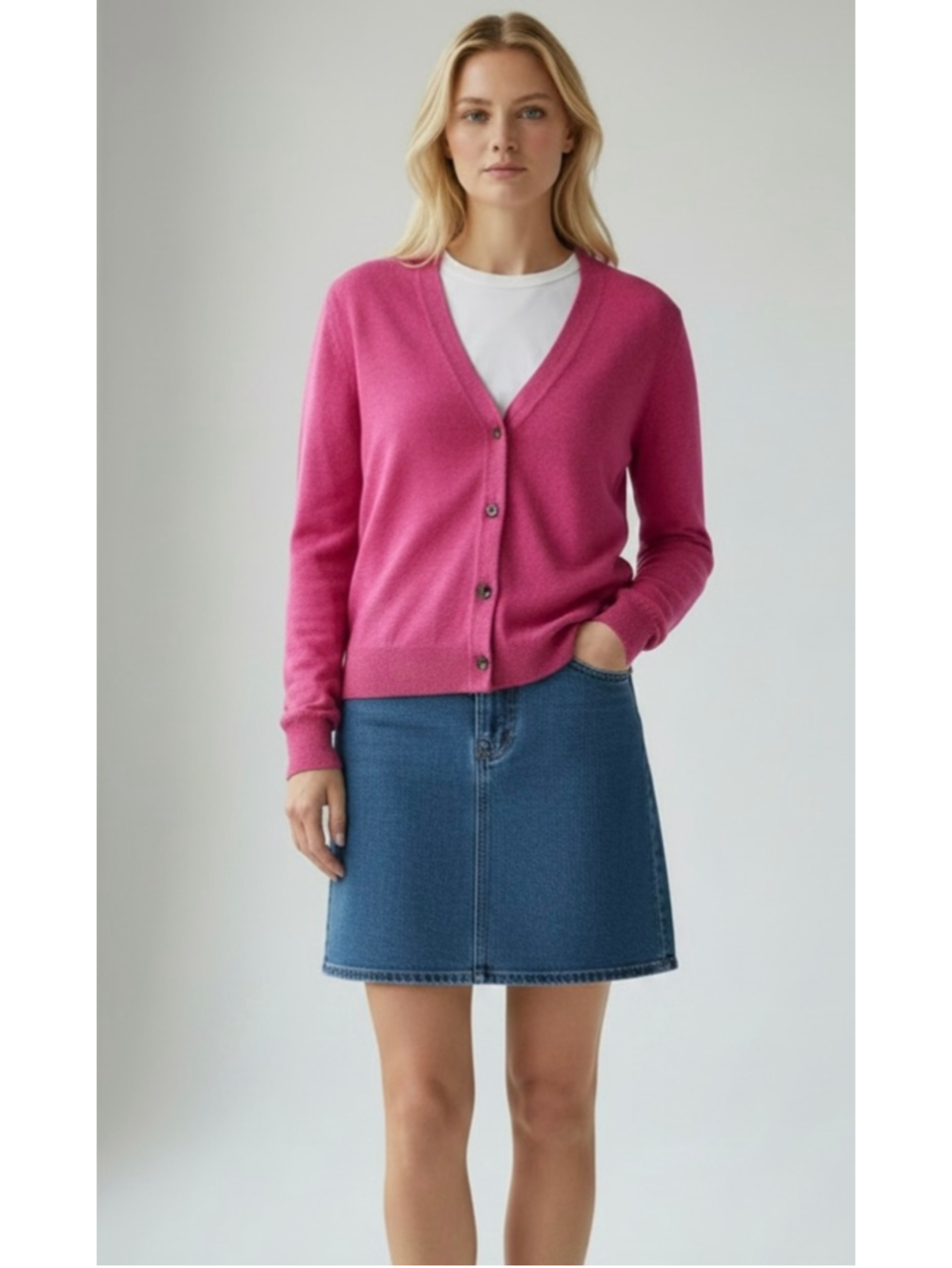 Boden 100% Linen Cardigan Pink Size Small Summer Sweater